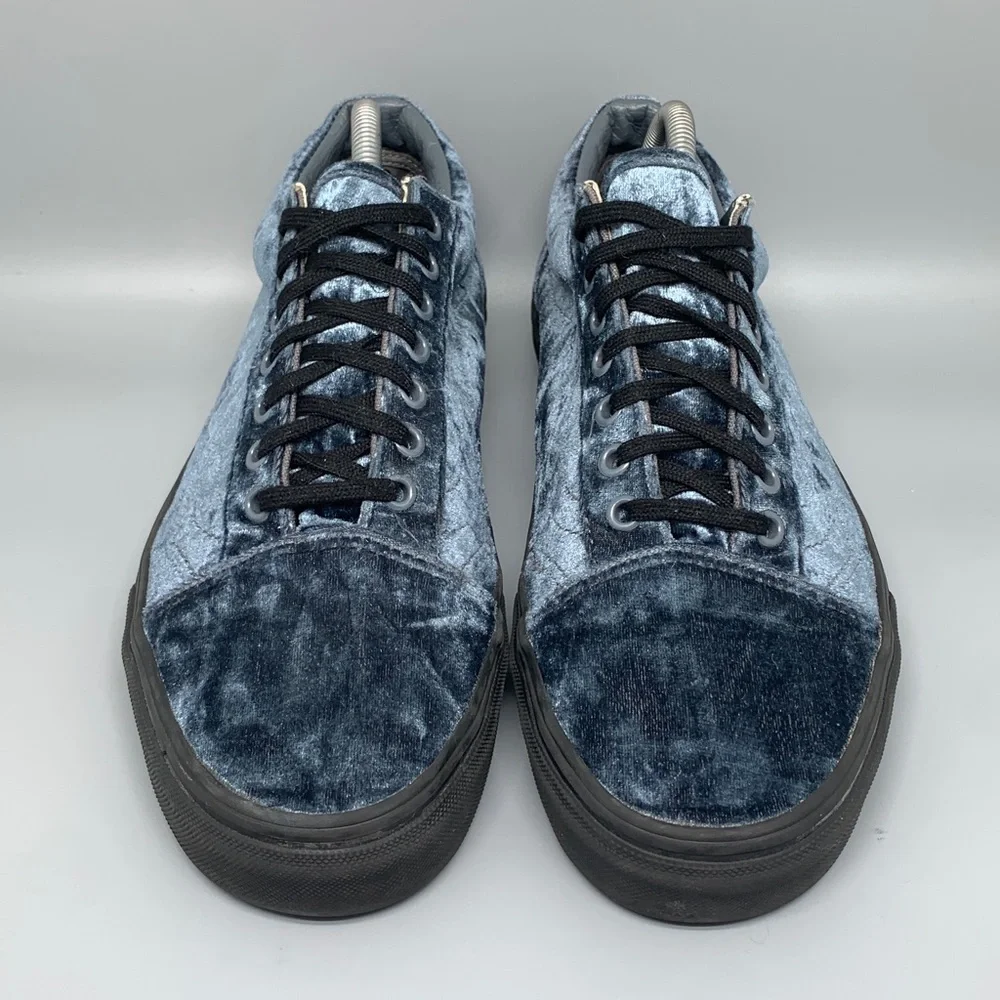 Vans Old Skool Crushed Velvet Navy Blue‎ Skate Shoes Men’s Sz 9.5 Women’s Sz 11